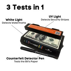 Dri Mark Tri Test – Counterfeit Bill Detector Machine w/AC Adapter – 3 Tests…