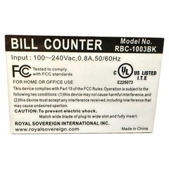 Royal Sovereign RBC-1003BK High Speed Bill Counter Counterfeit READ Description!