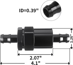 1/2″ Billet Inline Fuel Filter 30 Micron Anodized Aluminum Black 2PCS