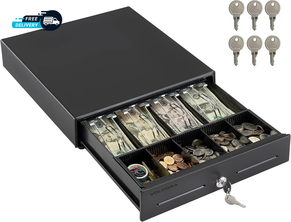 13 Electronic Cash Register Drawer for Point of Sale System with 4 Bill 5 Coin