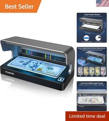 Counterfeit Bill Detector Money Checker Machine with Dual UV LED Light for Cr…