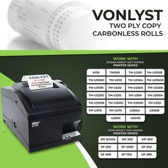 Vonlyst Two Ply Copy Carbonless Rolls 3×95 White/Canary for Clover Kitchen Pr…