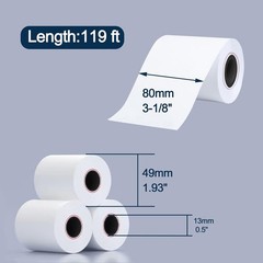80mm Thermal Receipt Paper Rolls Compatible POS Printer 3-1/8 x 119′ 10 Rolls