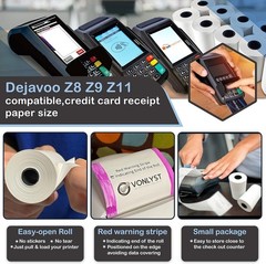 Credit Card Machine Paper Roll for Dejavoo Z8 Z9 Z11 (10 rolls)