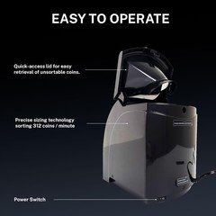 Automatic Coin Sorter and Counter with Display, 2 Row with Quick-Access Lid, …
