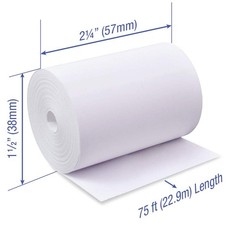 2 1/4 x 75 feet x 128 rolls CORELESS BPA Free Thermal Paper Rolls for Handhel…