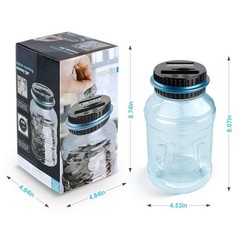 1.8L Blue2 Large Digital Coin Counting Piggy Bank LCD Counter US Money Jar