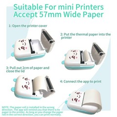 10 Rolls Thermal Paper, Glossy Thermal Printer Paper for Mini Portable Printe…