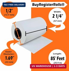 (10 Rolls – 50 GSM) 2 1/4 x 85 Thermal Paper Receipt Rolls 2.25 x 85 ft, POS/Cas