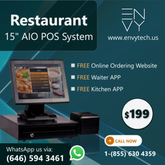 15″ Touchscreen POS Cash Register Till System For Restaurants