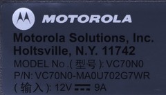 MOTOROLA VC70N0 VC70N0-MA0U702G7WR VEHICLE MOBILE COMPUTER *READ*
