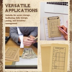 1200 Pcs Cashier Deposit Report Envelopes Kraft 6.5 x 3.5 Inch Cash Stuffing Su