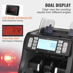 VEVOR Money Counter Machine USD & EUR Bill Counter w/UV MG Counterfeit Detection