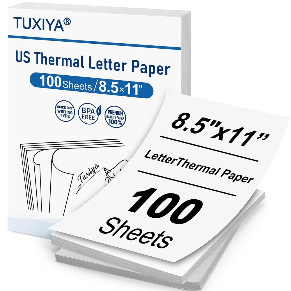 100 Sheets Thermal Printer Paper 8.5 x 11 Inch,BPA free Advanced Thermal Prin…