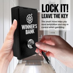 Winners Bank – Pocket Safe Cash Box for Gamblers with Key – Portable Metal Ca…