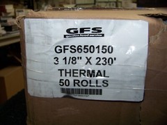 50 pcs Gordon Food Service 3 1/8″x230′ Thermal Cash Register Rolls GFS650150 New