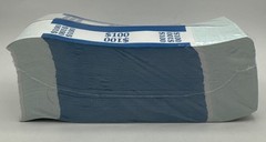 1000 – Blue $100 Cash Money Self-Sealing Straps Currency Bands New Sealed