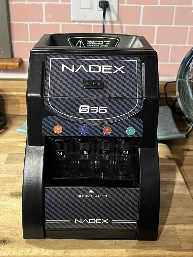 Nadex S36 Coin Automatic Coin Sorter/Wrapper Used Works! Model NXTE-1895