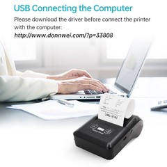 BISOFICE 58mm Portable Thermal Printer 2 Inch Wireless BT USB For IOS
