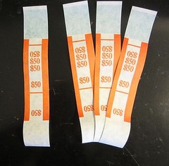 400 SELF SEALING ORANGE $50 CURRENCY STRAPS MONEY BILL BANDS $50 PMC BRAND STRAP