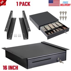 16″ Cash Register Drawer Under Counter Mounting Bracket 5 Bill 6 Coin Cash Tray
