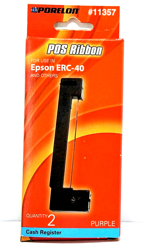 POS Cash Register RIBBON 2-Pk Purple for Epson ERC-40 Porelon #11357 Royal Alpha