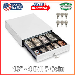 13 Cash Register Drawer for Point of Sale POS System with 4 Bill 5 Coin