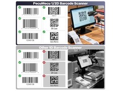 PecuMecu Bluetooth 1D&2D Barcode Scanner 3-in-1 Bluetooth & USB Wireless TM-10B