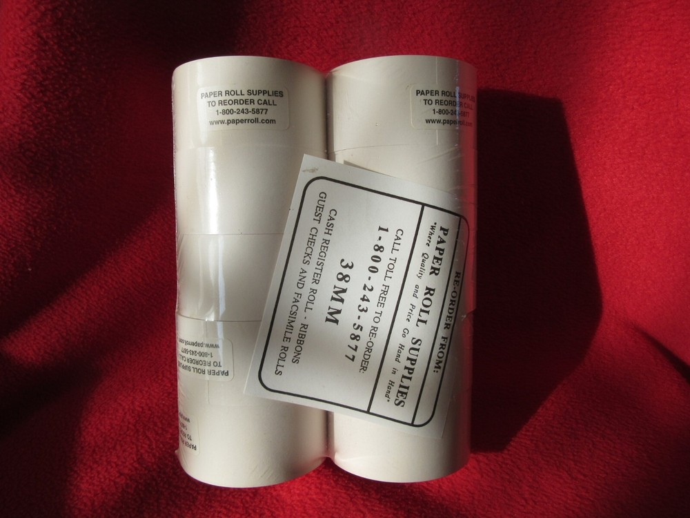 Pack of 10 Rolls 38mm Cash Register Receipt Paper Roll — New in Shrink Wrap