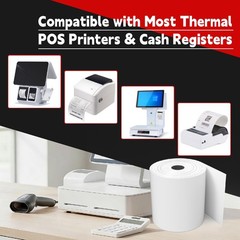 3 1/8 x 230 Thermal Paper Receipt Rolls, HUOJI 10 rolls Receipt Paper Fits Star