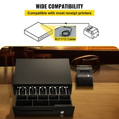 Cash Drawer 16″ Cash Register POS System 5 Bill 8 Coin 3 Unlocking Ways Box