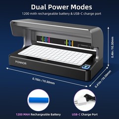 Dual UV LED Light Counterfeit Bill Detector Money Checker Machine Authenticator