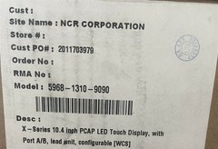 NCR RealPOS X-Series PCAP LED Touch Display 10.4″ 5968-1310-9090