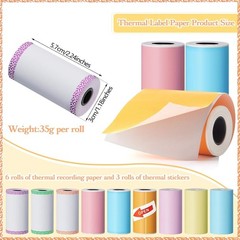 9 Rolls of Thermal Printer Paper Just 3 Rolls of Adhesive 57 x 30 mm Mini Pri…