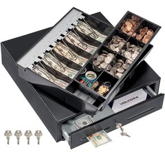 Cash Register Drawer for Point of Sale (POS) System with Fully Removable 2 Ti…