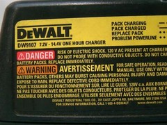 DeWalt 7.2V-14.4V 120VAC 2/2.8 Amps DW9107