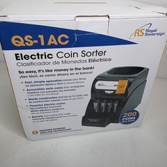 Royal Sovereign QS-1AC Electric Coin Sorter Counter Machine Black NIB