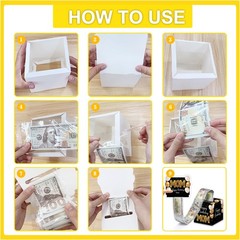 Mom Birthday Money Box for Cash Pull, Happy Birthday Black Gold Boxes Gifts f…