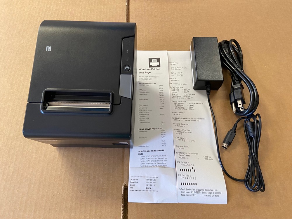 EPSON TM-T88VI Thermal POS Receipt Printer Ethernet USB Serial M338A C31CA85656