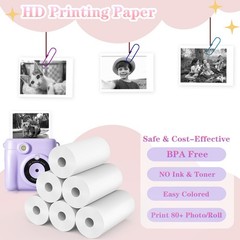 12 Rolls Instant Print Refill Set, HD Printing Thermal for Most Instant Photo…