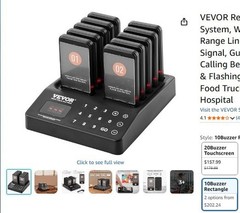 Pager System Vevor 10-Buzzer Wireless Set