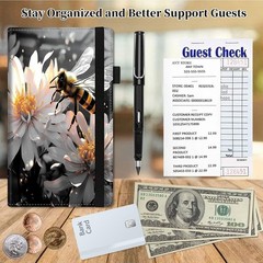 Server Books for Waitress Booklet Waitstaff Organizer Zipper Pocket,Fit Waitr…