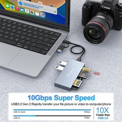 CFexpress Type B Card Reader 8 in 1, 10Gbps Multi CF Express Reader Adapter f…