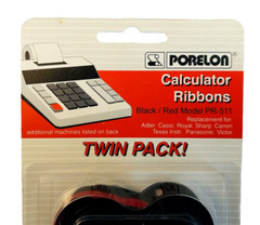 Porelon PR 511 Black/Red Twin Spool Calculator Ribbon Twin-Pack Universal 1996