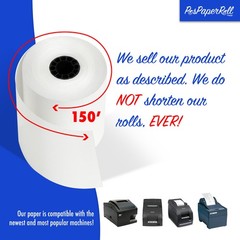 3″ x 150′ 1-Ply Bond 50 Rolls Paper for Epson TM-U200B TM-U200D TM-U210 TM-U220