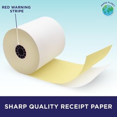 18 Rolls 2-Ply White Yellow Carbonless Paper for Toast Kitchen Printer