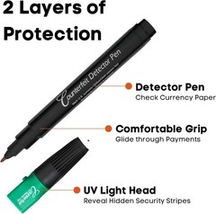Dual Counterfeit Money Detector Pen, UV Light 6 Pack – Fake Money Bill Check…