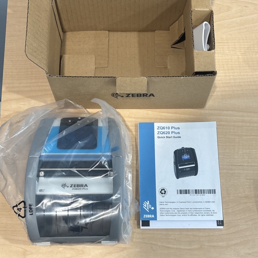 Zebra ZQ620 Plus Thermal POS Printer Bluetooth USB With Battery Brand New