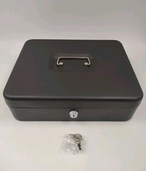 Cash Box with Money Tray and Lock & Key, Large Money Safe 12″ x 9.5″