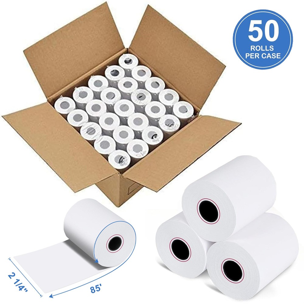 50 Rolls Case 2 1/4″ x 85′ Thermal Cash Register Credit Card POS Receipt Paper